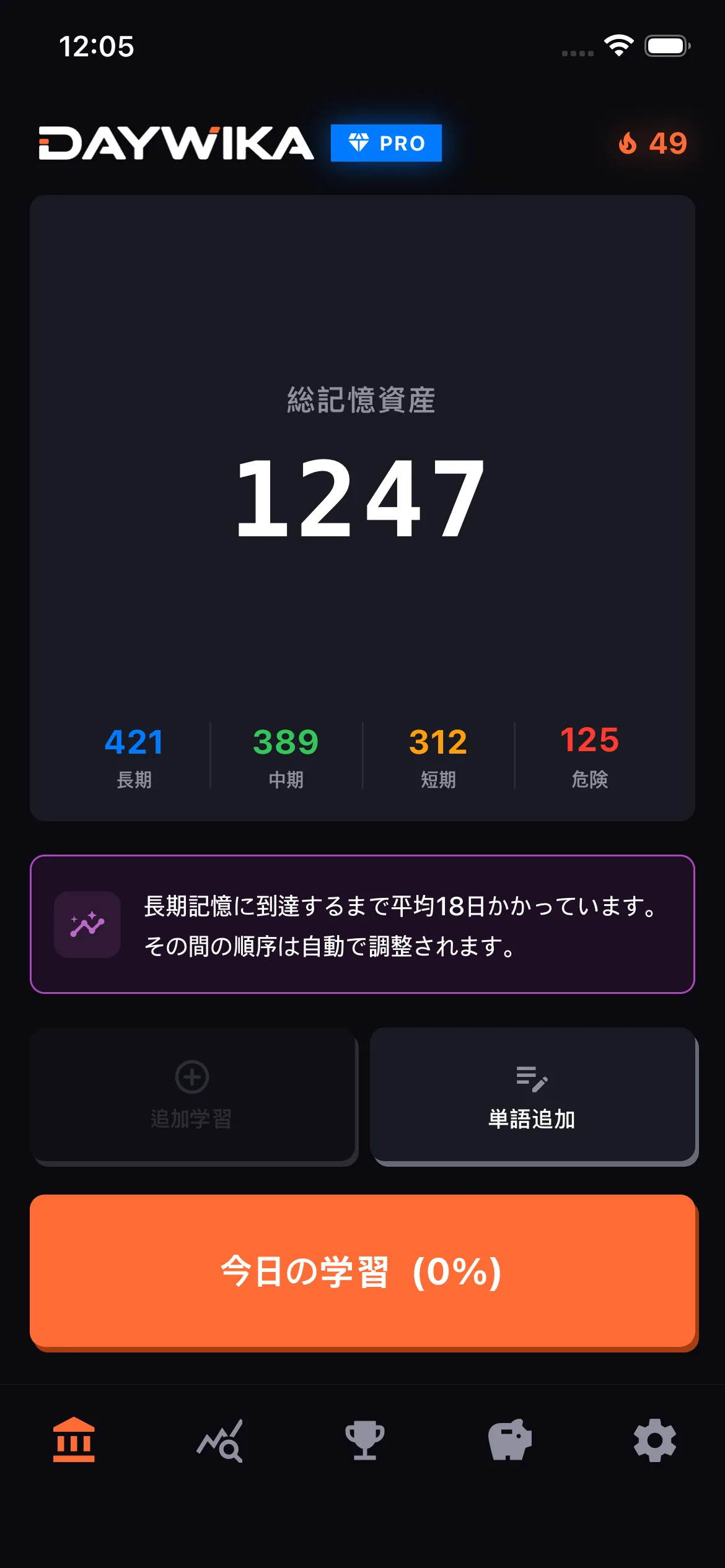 DAYWIKA 今日の学習、ボタンひとつ